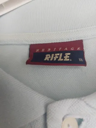 Polo Rifle Heritage Uomo Celeste XL Cotone