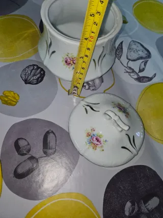 Azucarero vintage porcelana floral