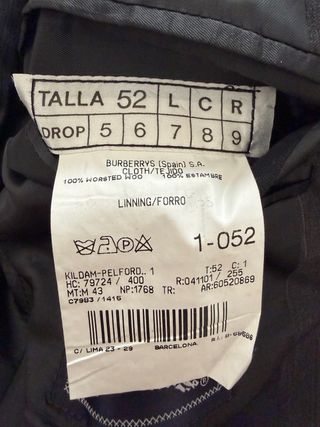 Traje Burberry Raya Gris