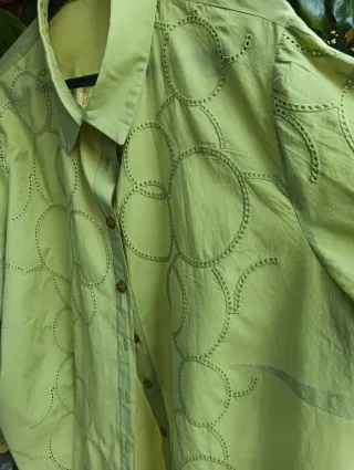 Blusa verde lima com bordado