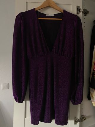 Vestido fiesta morado Pull&Bear