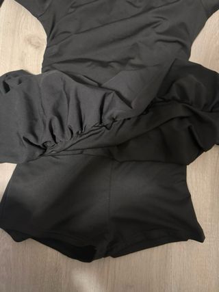 Vestido corto volante negro Shein