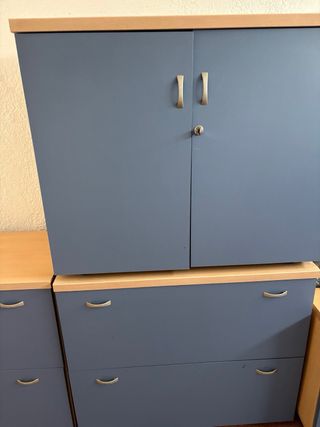 Armario Modular Oficina/Escolar Azul/Marrón