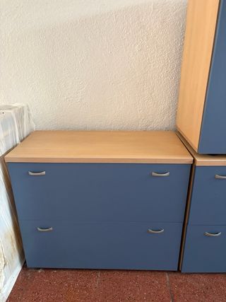 Armario Modular Oficina/Escolar Azul/Marrón