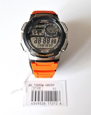 Reloj Casio AE1000W-4BV Naranja/Plata