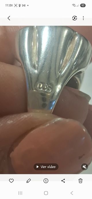 Anillo Tous Plata Ley Negro