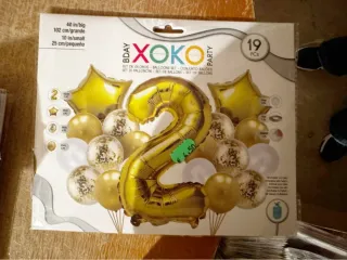 Globos números fiesta dorados