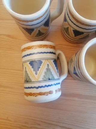 Juego de 6 tazas de cerámica pintadas