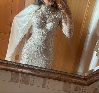 Vestido de Novia Gitana Blanco y Dorado