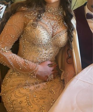 Vestido de Novia Gitana Blanco y Dorado