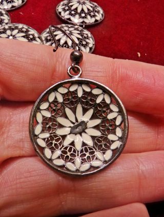 ARGENTO 925 bracciale e orecchini smaltati