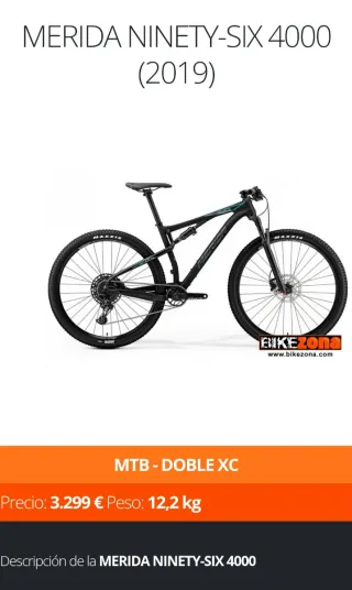 Bicicleta Mérida Ninety Six 4000