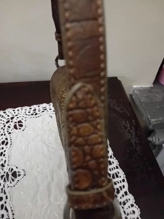 Borsa Braccialini effetto coccodrillo marrone