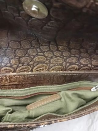 Borsa Braccialini effetto coccodrillo marrone