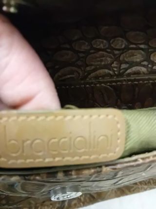 Borsa Braccialini effetto coccodrillo marrone