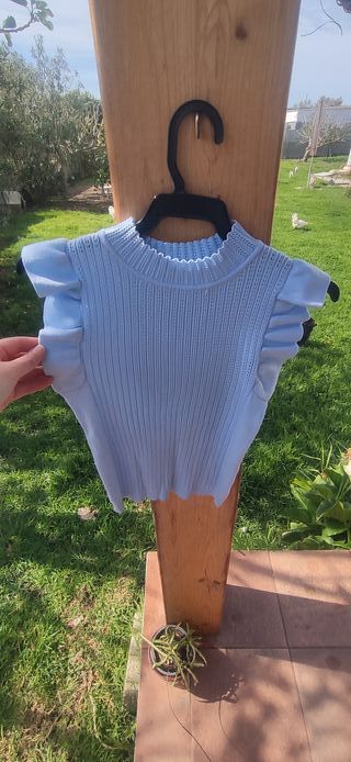 Chaleco de punto azul