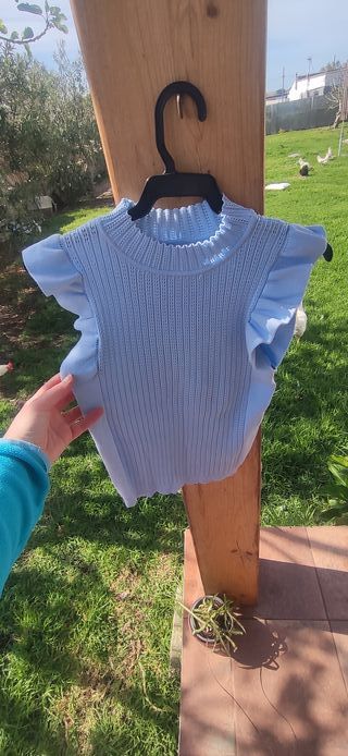 Chaleco de punto azul