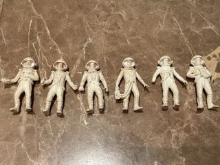 Lote 6 Figuras Astronautas Antiguos