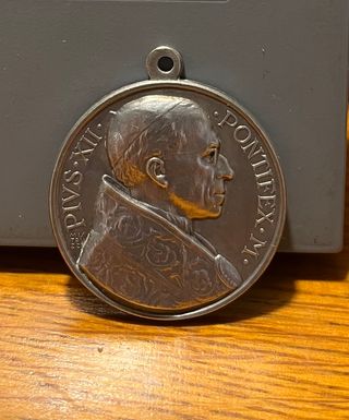 Medalla Plata Año Santo 1950 Papa Pío XII