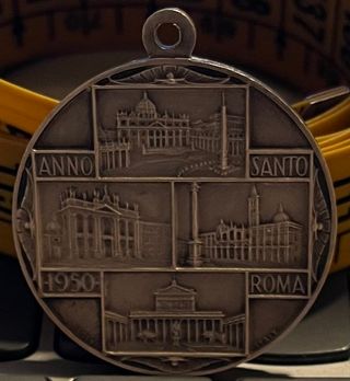 Medalla Plata Año Santo 1950 Papa Pío XII