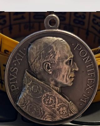Medalla Plata Año Santo 1950 Papa Pío XII