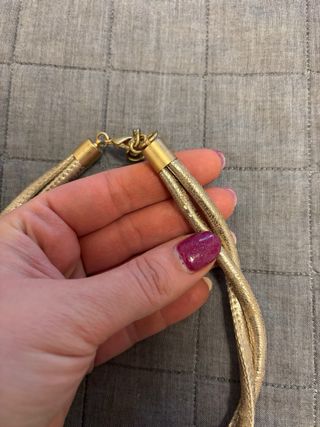 Collana girocollo azzurra e dorata