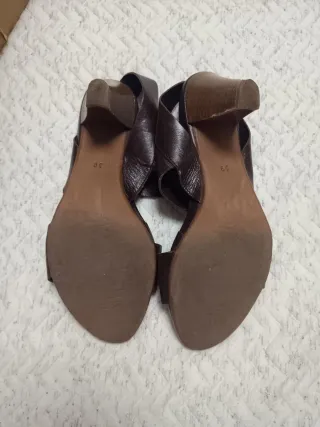 Sandalias Piel Marrón Talla 39 Corte Inglés