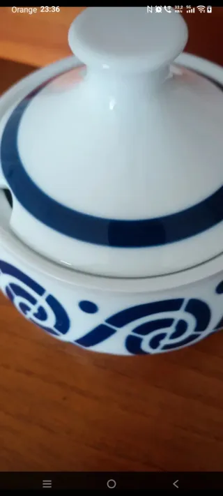 Azucarero Sargadelos Porcelana Azul/Blanco