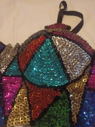 Top Vintage Lentejuelas Multicolor