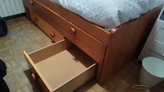 Cama nido 90 cm con 3 cajones sin colchón