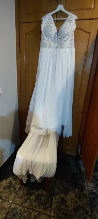 Vestido de Novia Blanco Encaje Talla Grande