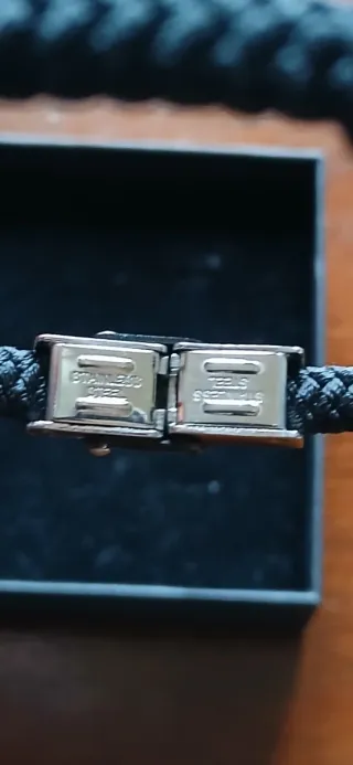 Bracciale uomo cordoncino e acciaio