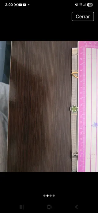 Pulsera plateada con charm trébol