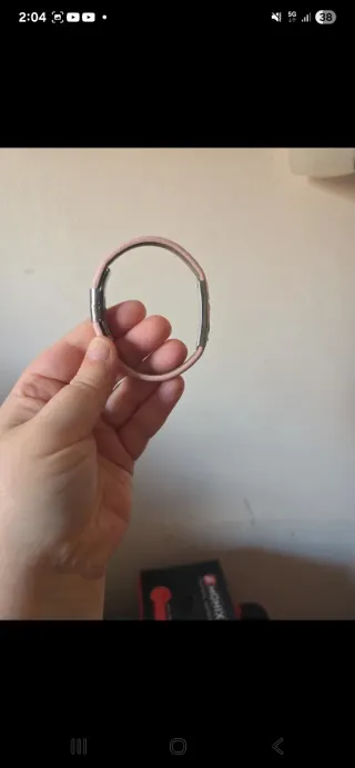 Pulsera rosa y plateada