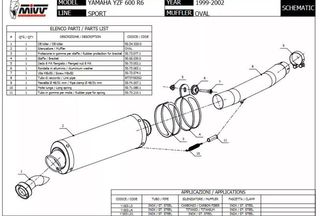 Tubo Escape Yamaha r6 r6r mivv homologado