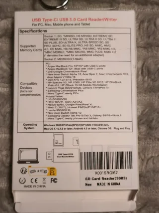 Leitor Cartão SD/MicroSD USB 3.0 Vanja