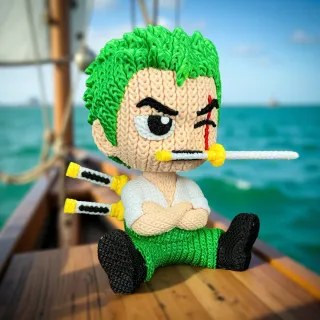 Figura Zoro 3D One Piece chibi crochet 15cm