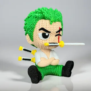 Figura Zoro 3D One Piece chibi crochet 15cm