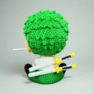 Figura Zoro 3D One Piece chibi crochet 15cm