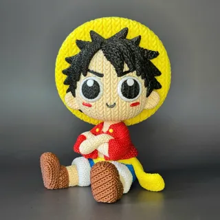 Figura Luffy 3D One Piece chibi crochet 15cm