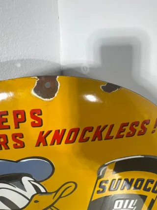 Targa Smaltata Bombata Sunoco Donald Duck