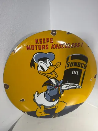 Targa Smaltata Bombata Sunoco Donald Duck