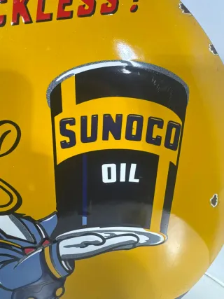 Targa Smaltata Bombata Sunoco Donald Duck