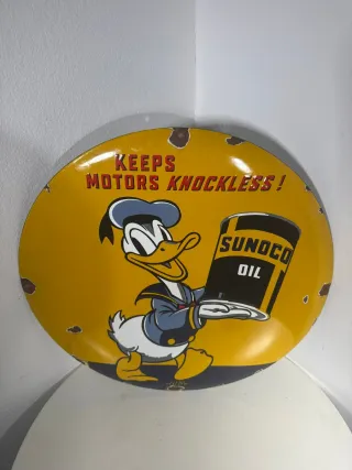 Targa Smaltata Bombata Sunoco Donald Duck