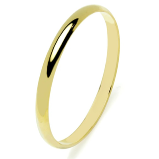 Alianza media caña 2mm · Oro 18k