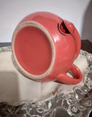 Tazzone latte vintage rosso con faccina
