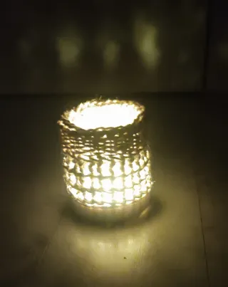 Botes decorativos artesanales de yute y cuerda de