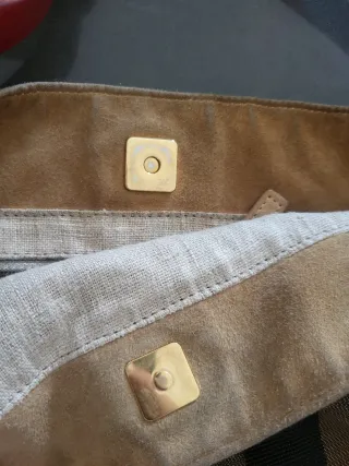 Borsa Fendi tela marrone/nera