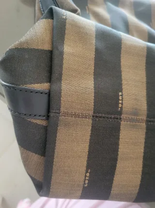 Borsa Fendi tela marrone/nera