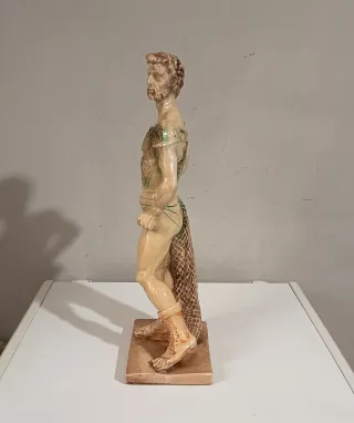 Scultura Gladiatore Reziario A. Santini Vintage